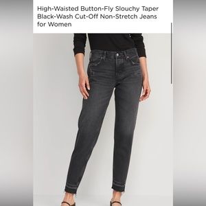 BLACK OLD NAVY HIGH-RISE SLOUCHY TAPER